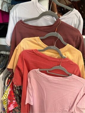 Old Navy Women's Short Sleeve Tees — Pink, Red, Yellow, Brown, White